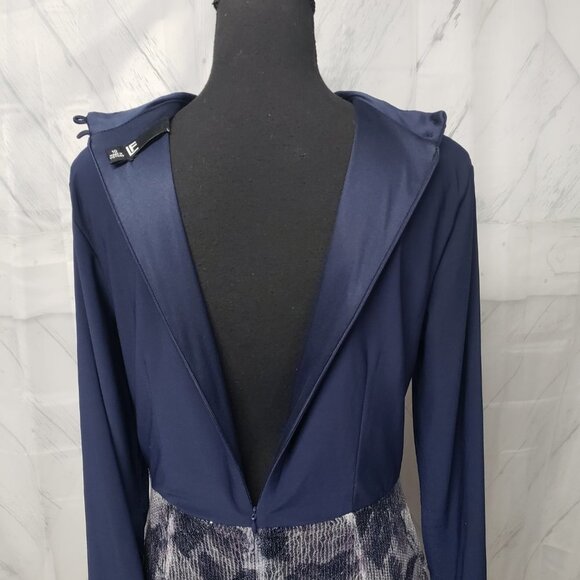 Leslie Fay Navy Sequin Maxi Evening Gown Size 10 - Picture 10 of 15